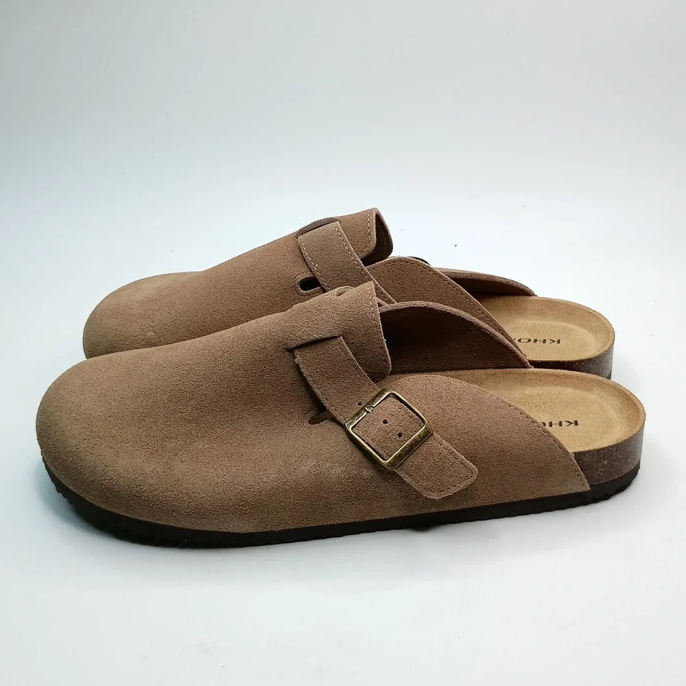 Khombu Damian Mule Men Size 11 Taupe Suede Cork Insole Slip On Clog 1967247